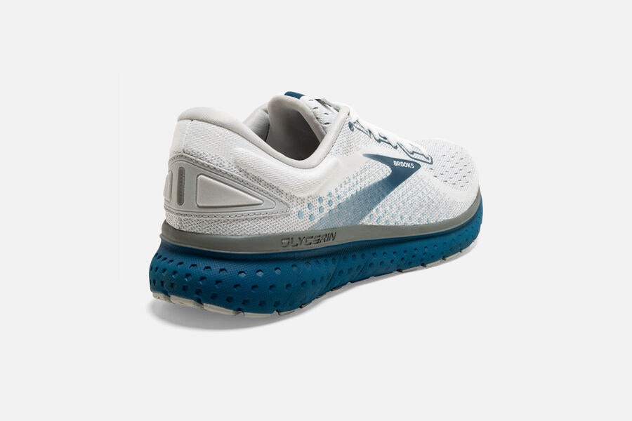 Brooks Glycerin 18 Road Loopschoenen Heren - Wit/Blauw - 421087UBG